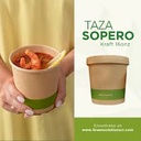 Envase Redondo Kraft 12 oz raya verde