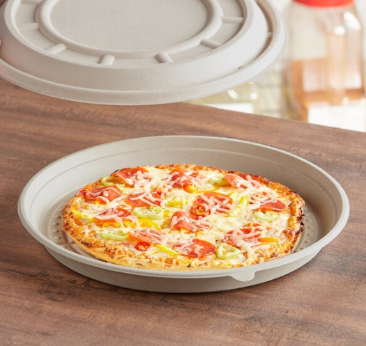 Bandeja fibra para pizza 12" (Paq 50 unid)