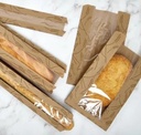 Bolsa Kraft cuarto de Baguette  con ventana