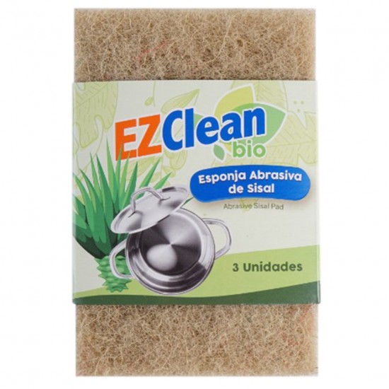Bio Esponja EZclean Fibra Abrasiva ( Paq 3 uds)
