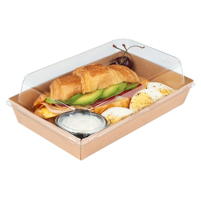Bandeja para sushi carton con tapa PET #5
