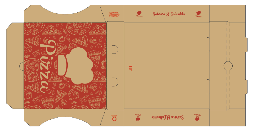 Caja cartón pizza #8