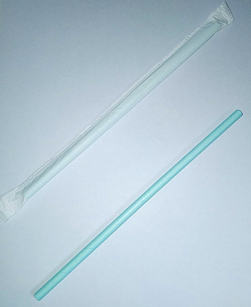 Pajillas batido BIO Papel envuelta de papel Blanca