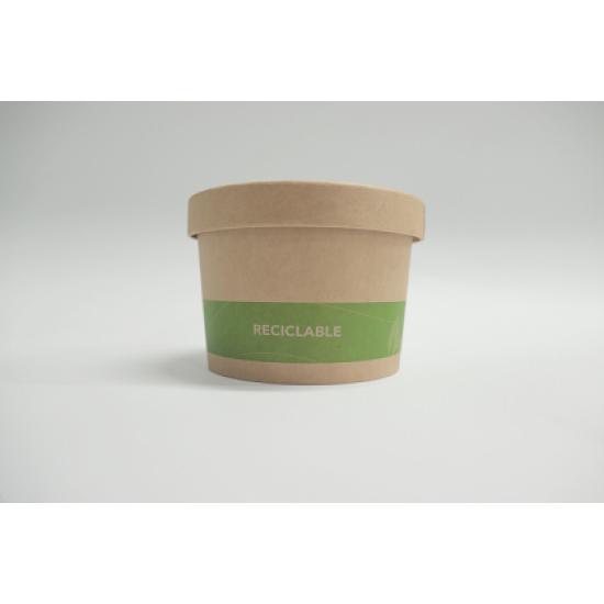 Envase 08oz Kraft raya verde