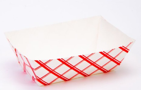 Cardboard Trays 1 Pound White and Red