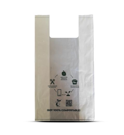 Compostable T-Shirt Bag 50x28x7.5 cm Med