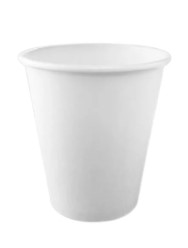 Vaso 8oz Carton+PLA Blanco 1Pared