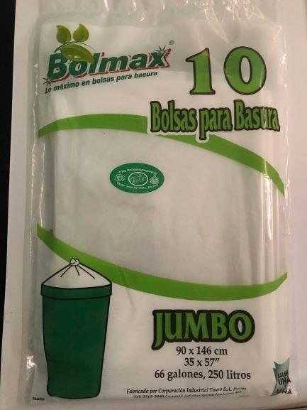 Bolmax Bolsa Jumbo transparente  90x146 cm paq 10 uds