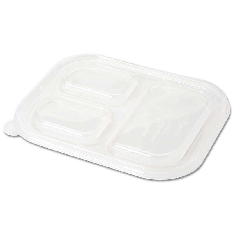PLA Lid with Divider for Fiber Tray 10x7.5 3-comp U10 CP
