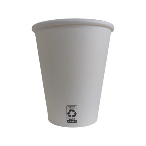 Vasos Cartón 8oz  Blanco una pared (10 Uds)
