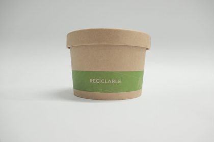 Envase 16 oz Kraft raya verde 