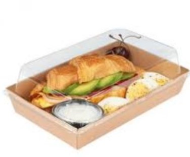 Bandeja para sushi carton con tapa PET #8