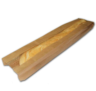 Bolsa kraft pan baguette con ventana/500u