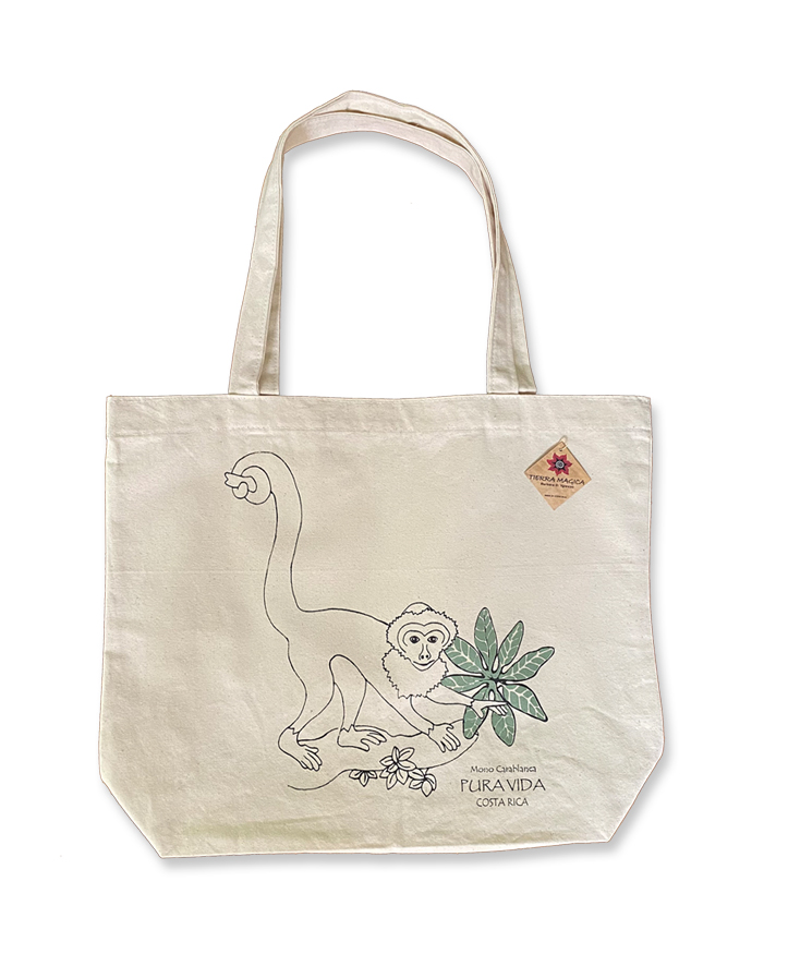 White-faced Monkey Canvas Tote 46x45cm