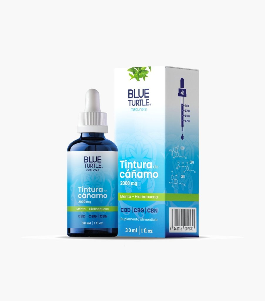 Tintura Blue Turtle - Menta-Hierbabuena- 2000mg CBD/CBG/CBN NP