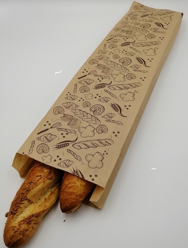 [BK749PBD] Bolsla Kraft Pan Baguette doble 