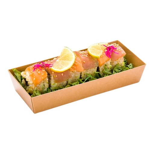 [WW060102] Bandeja para sushi carton con tapa PET #2