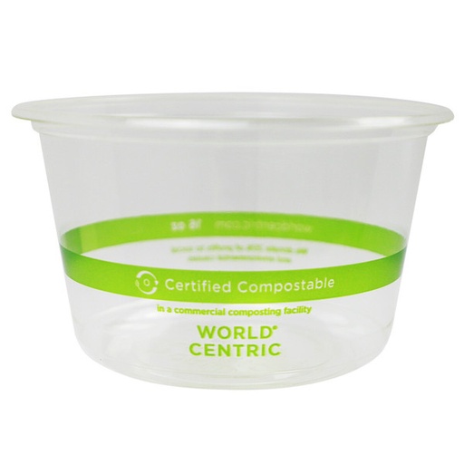 16 oz PLA Deli Round Green Strip