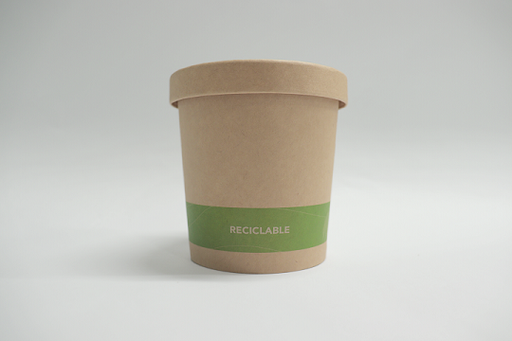 Envase 12 oz Kraft raya verde