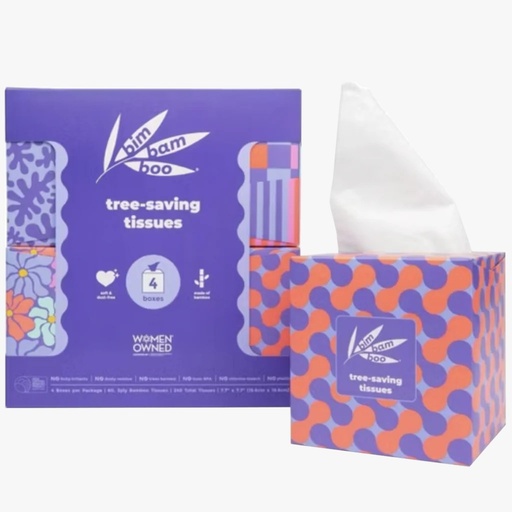 BimBamBoo Facial Tissue Cube 4 Pack.