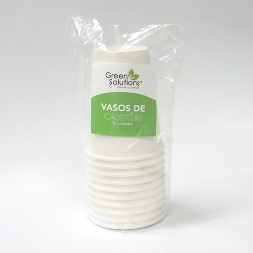 [GS031202] Vasos Cartón 12oz  Blanco una pared (10 Uds)