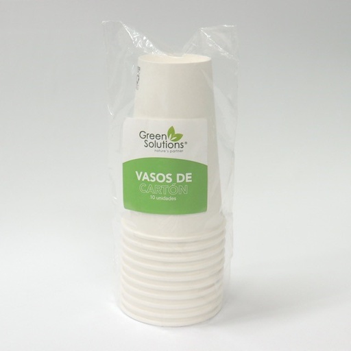[GS031602] Vasos Cartón 16oz  Blanco una pared (10 Uds)