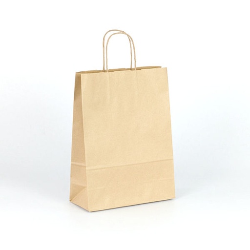 [WW000000] Bolsa Kraft manigueta 21 cm ancho x 14 cm fondo x 27 cm de alto  M