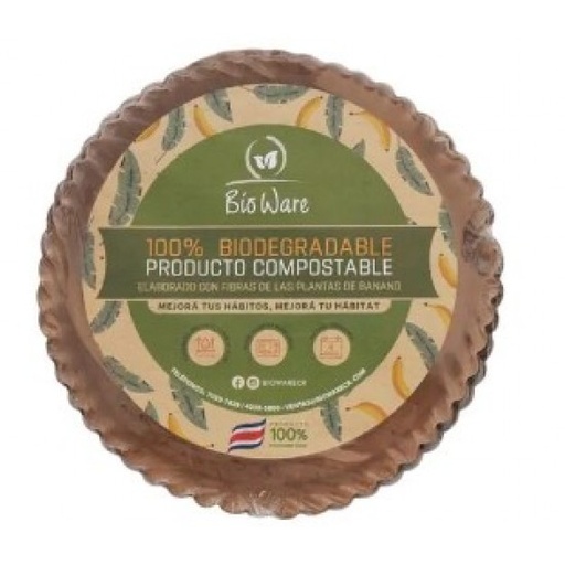 [BW050100] Platos #7 Fibra Banano Biodegradables (10 uds)
