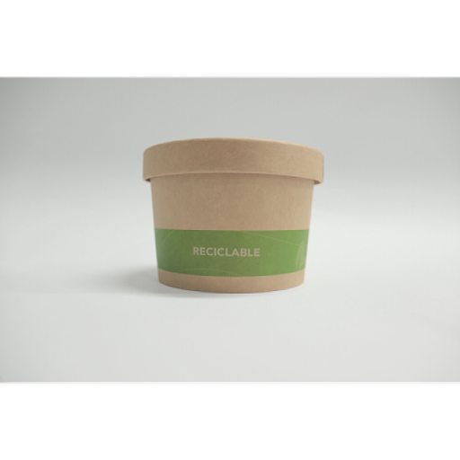 [GS080508] Envase 08oz Kraft raya verde