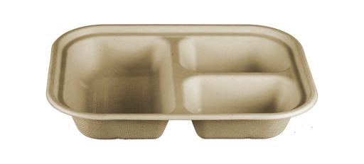 [TR-SC-U10T] Fiber Tray 10x7.5x1.5" - 3 Compartment 29oz CP
