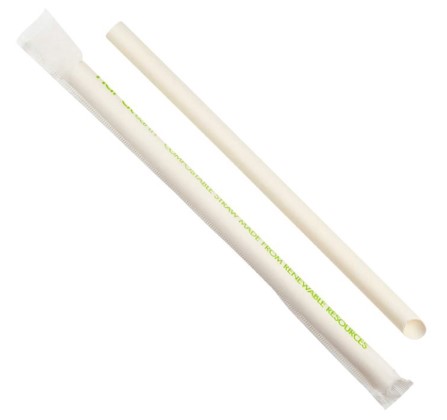 White Wrapped Paper Straws 6mm