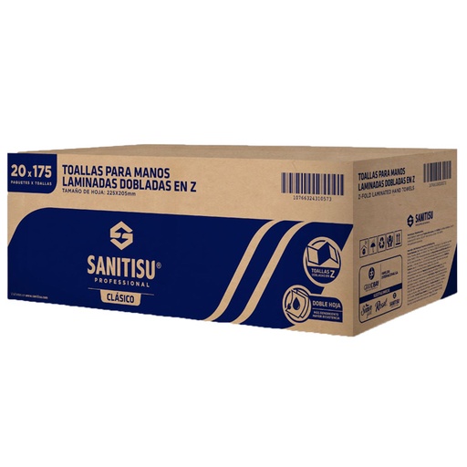 TOALLA INTERFOLIADA SANI TISU 12X200 