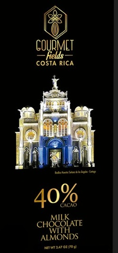 Chocolate 40% Oscuro  con Leche y Almendras 70g