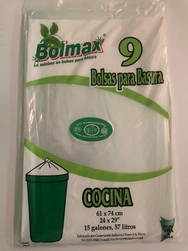 Large transparent Bolmax bag 61x74 cm pack 9 units