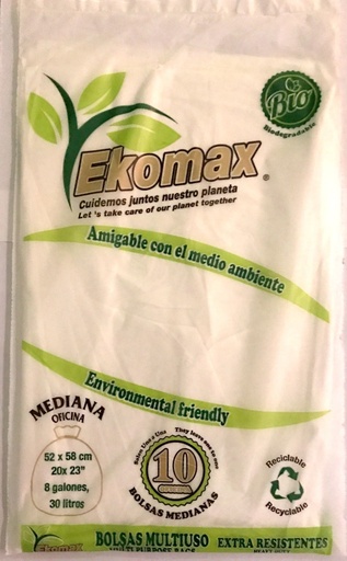 Bolsa Mediana Ekomax Blanca paq 10 uds