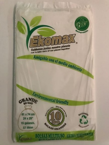 Large Ekomax White Bag pack 10 units 