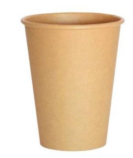 Vasos Cartón 12oz Kraft una pared